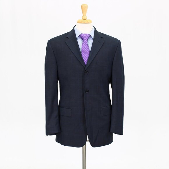 Missoni 40R 32x28 Navy Check 3-Button Suit R352 - Picture 6 of 15